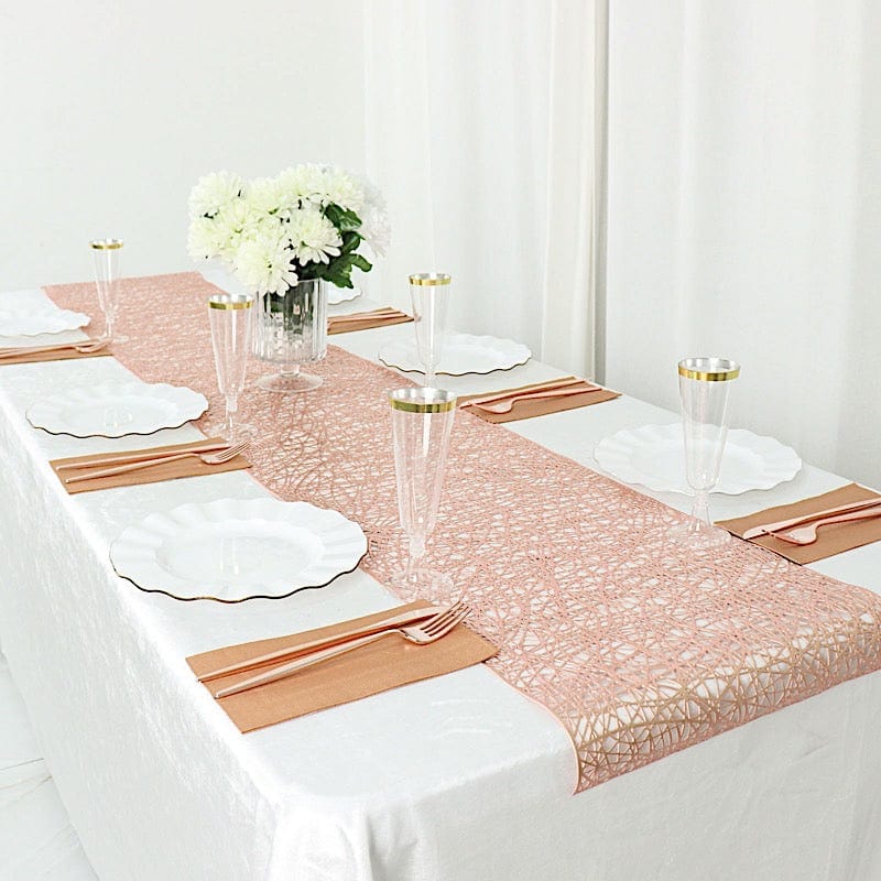 6 ft Metallic Reversible Woven Plastic Woven Vinyl Table Runner