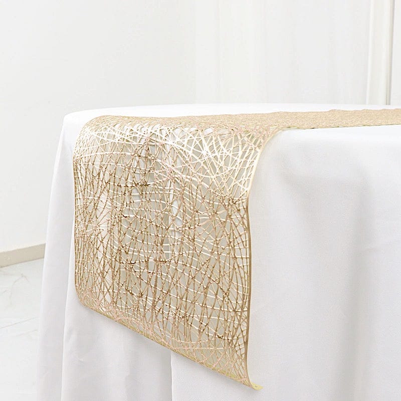 6 ft Metallic Reversible Woven Plastic Woven Vinyl Table Runner