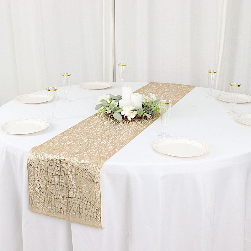 6 ft Metallic Reversible Woven Plastic Woven Vinyl Table Runner
