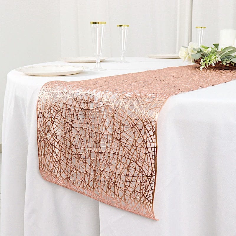6 ft Metallic Reversible Woven Plastic Woven Vinyl Table Runner