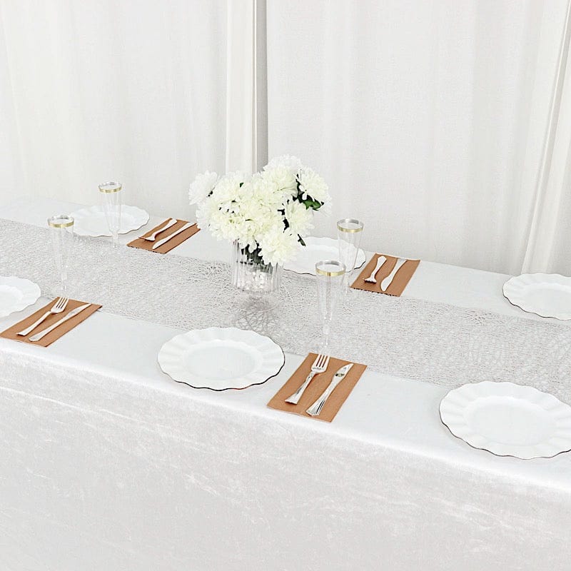 6 ft Metallic Reversible Woven Plastic Woven Vinyl Table Runner