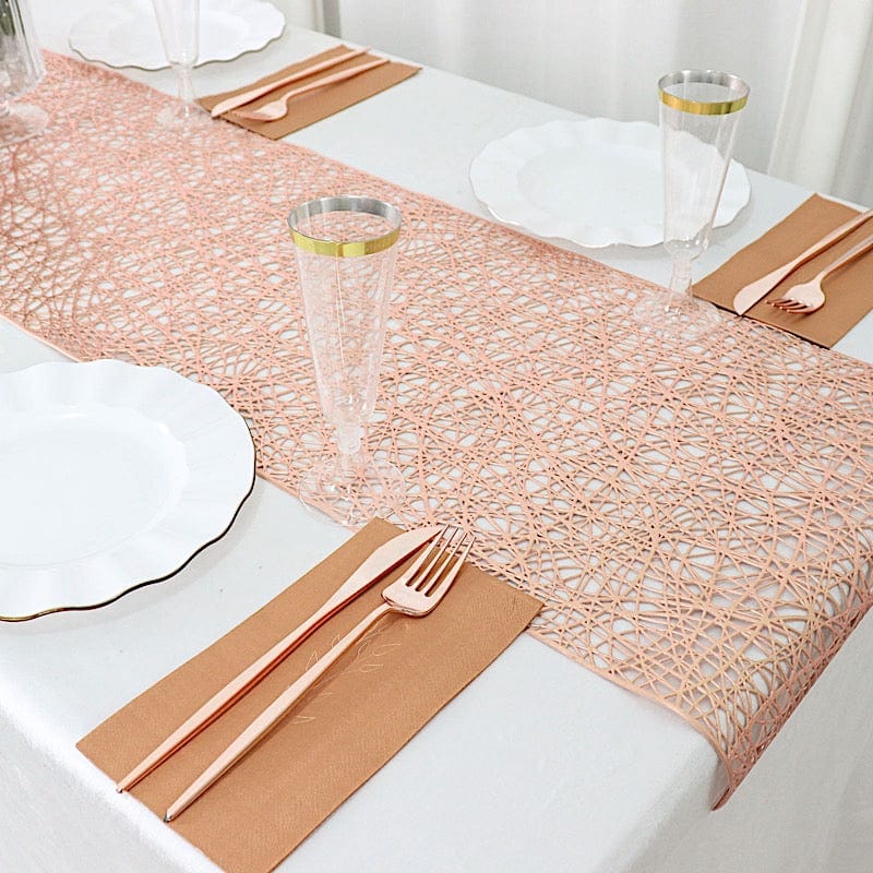 6 ft Metallic Reversible Woven Plastic Woven Vinyl Table Runner