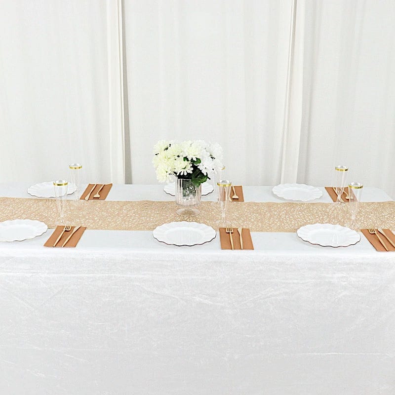 6 ft Metallic Reversible Woven Plastic Woven Vinyl Table Runner