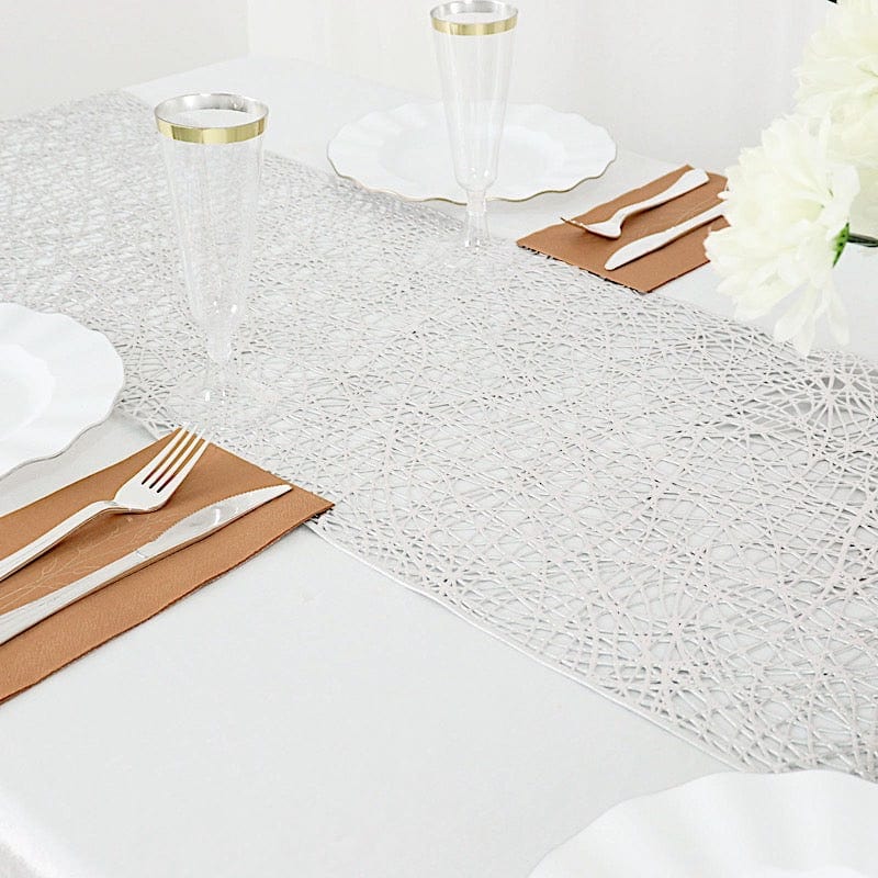 6 ft Metallic Reversible Woven Plastic Woven Vinyl Table Runner