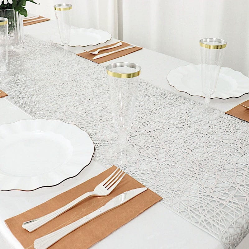 6 ft Metallic Reversible Woven Plastic Woven Vinyl Table Runner