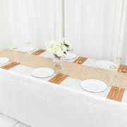 6 ft Metallic Reversible Woven Plastic Woven Vinyl Table Runner