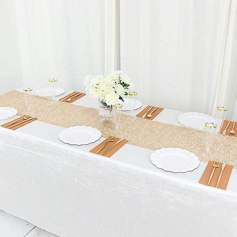 6 ft Metallic Reversible Woven Plastic Woven Vinyl Table Runner