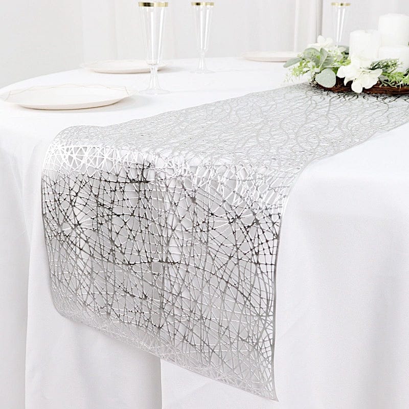 6 ft Metallic Reversible Woven Plastic Woven Vinyl Table Runner