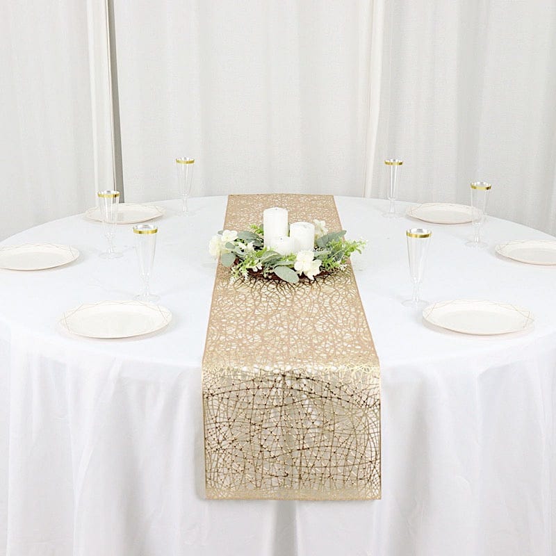 6 ft Metallic Reversible Woven Plastic Woven Vinyl Table Runner
