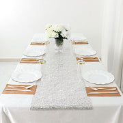 6 ft Metallic Reversible Woven Plastic Woven Vinyl Table Runner RUN_VIN09_6_SILV