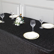 6 ft Rectangular Fitted Tablecloth Metallic Tinsel Spandex Table Cover