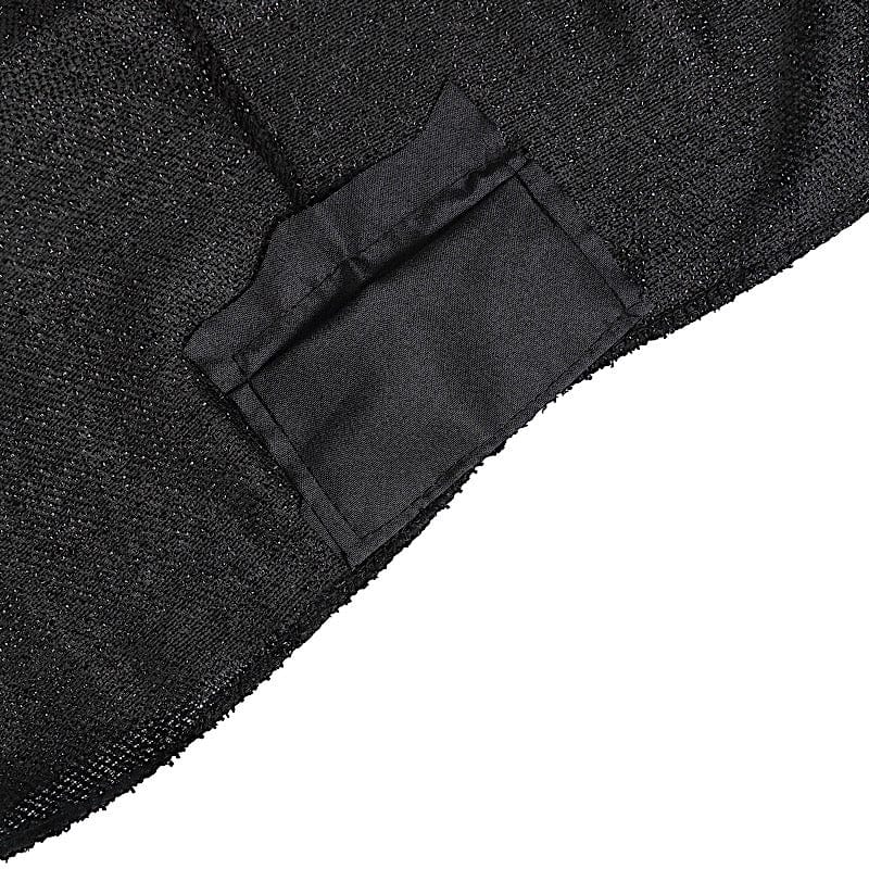 6 ft Rectangular Fitted Tablecloth Metallic Tinsel Spandex Table Cover