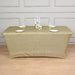6 ft Rectangular Fitted Tablecloth Metallic Tinsel Spandex Table Cover