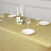 6 ft Rectangular Fitted Tablecloth Metallic Tinsel Spandex Table Cover