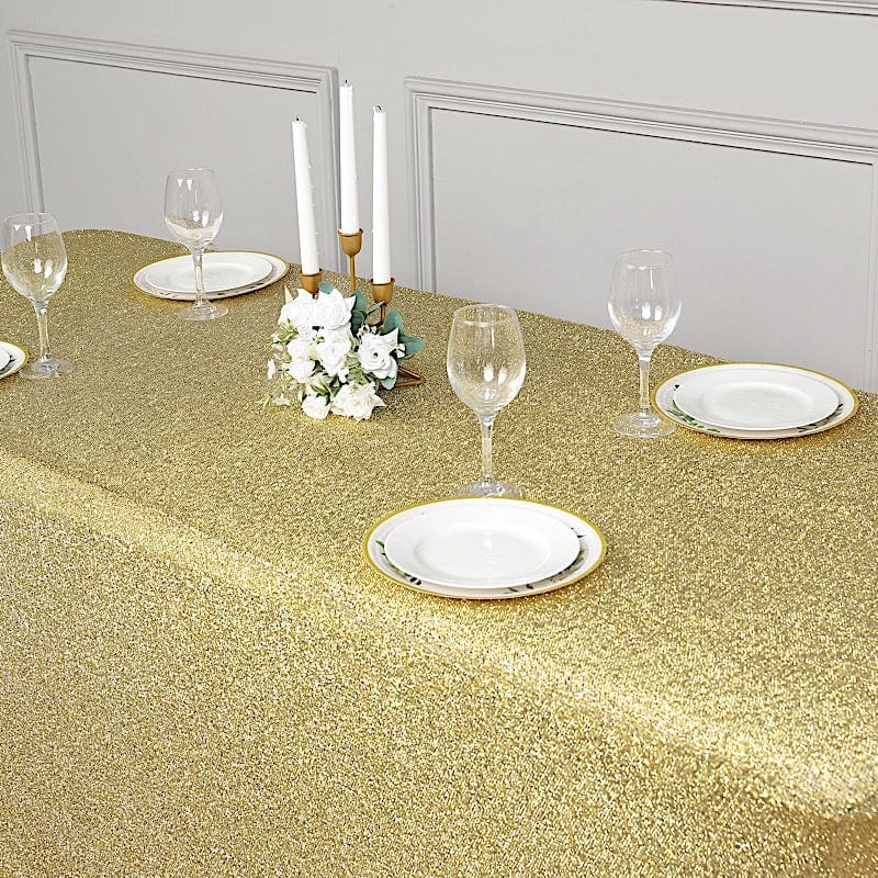 6 ft Rectangular Fitted Tablecloth Metallic Tinsel Spandex Table Cover