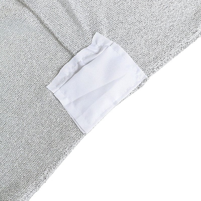 6 ft Rectangular Fitted Tablecloth Metallic Tinsel Spandex Table Cover