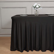 6 ft Wavy Rectangular Fitted Tablecloth Premium Spandex Table Cover