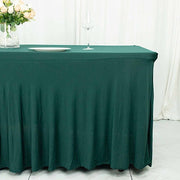 6 ft Wavy Rectangular Fitted Tablecloth Premium Spandex Table Cover