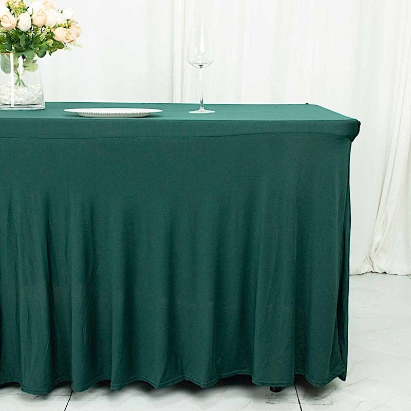 6 ft Wavy Rectangular Fitted Tablecloth Premium Spandex Table Cover