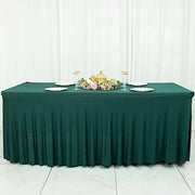 6 ft Wavy Rectangular Fitted Tablecloth Premium Spandex Table Cover