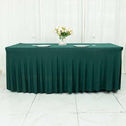 6 ft Wavy Rectangular Fitted Tablecloth Premium Spandex Table Cover