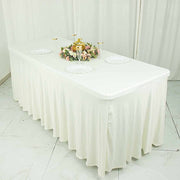 6 ft Wavy Rectangular Fitted Tablecloth Premium Spandex Table Cover