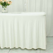 6 ft Wavy Rectangular Fitted Tablecloth Premium Spandex Table Cover