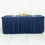 6 ft Wavy Rectangular Fitted Tablecloth Premium Spandex Table Cover