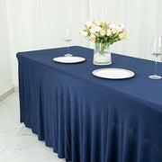 6 ft Wavy Rectangular Fitted Tablecloth Premium Spandex Table Cover