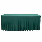 6 ft Wavy Rectangular Fitted Tablecloth Premium Spandex Table Cover