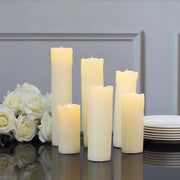 6 LED Candles Battery Operated Dripping Wax Design Pillar Lights - Warm White LED_CAND_PL06_SET_IVR