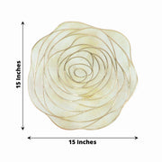 6 Metallic 15" Round Vinyl Rose Flower Placemats