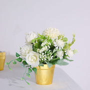 6 Metallic 3" Round Plastic Flower Plant Pots - Gold PLNT_PLST_005_S_GOLD