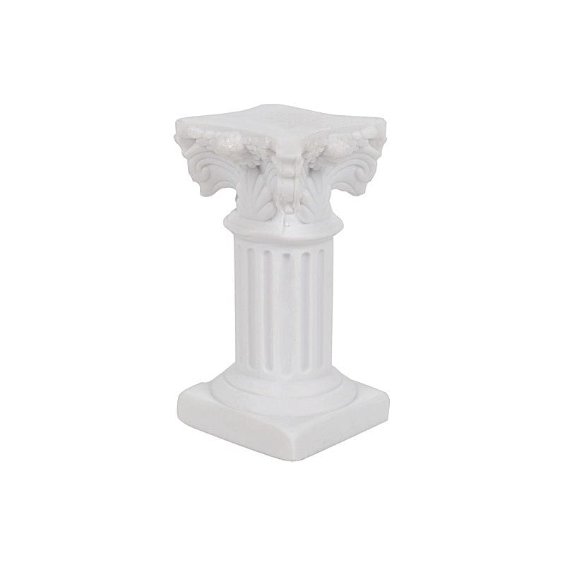 6 Mini 2.5" Roman Column Taper Candle Holders Wedding Decorations - White DECO_ROMA01_2_WHT