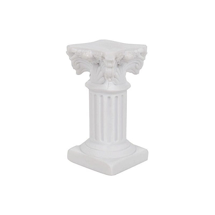 6 Mini 2.5" Roman Column Taper Candle Holders Wedding Decorations - White DECO_ROMA01_2_WHT