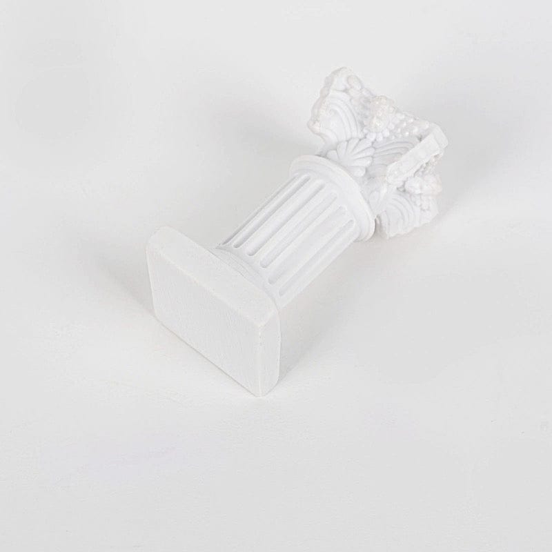 6 Mini 2.5" Roman Column Taper Candle Holders Wedding Decorations - White DECO_ROMA01_2_WHT