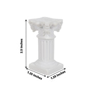 6 Mini 2.5" Roman Column Taper Candle Holders Wedding Decorations - White DECO_ROMA01_2_WHT