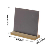 6 Mini 6" Wooden Table Chalkboards with Removable Stands - Black and Natural FAV_BOARD04_BLK_5X6