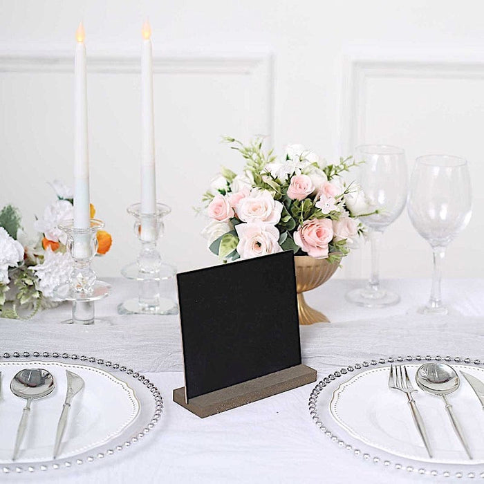 6 Mini 6 Wooden Table Chalkboards with Removable Stands - Black