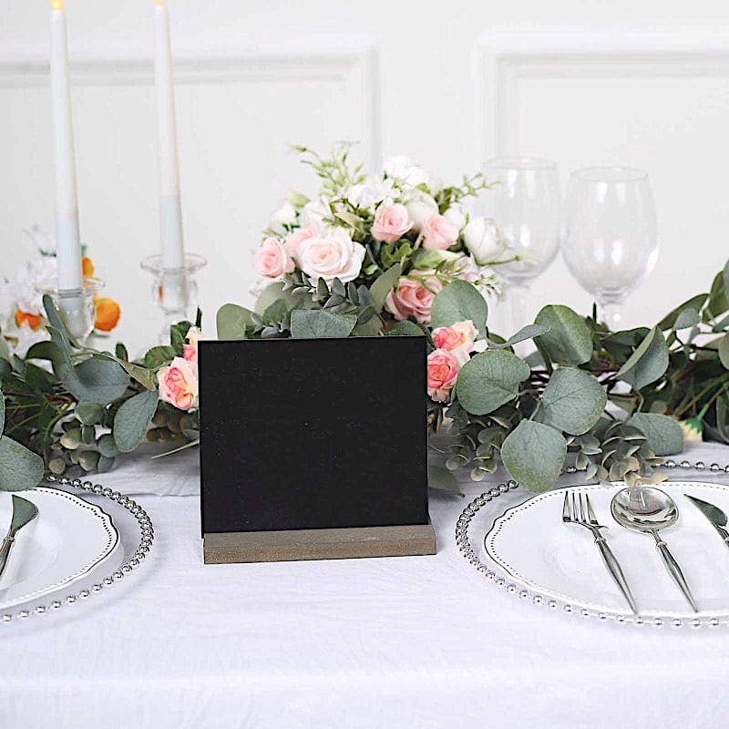6 Mini 6" Wooden Table Chalkboards with Removable Stands - Black and Natural FAV_BOARD04_BLK_5X6