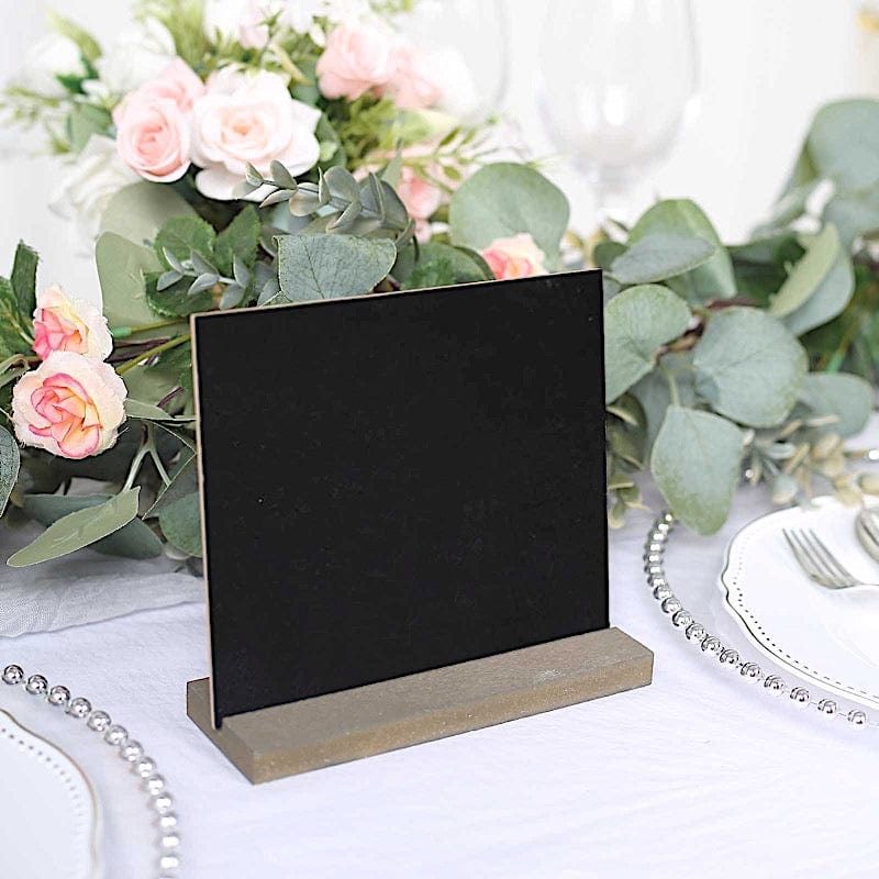 6 Mini 6" Wooden Table Chalkboards with Removable Stands - Black and Natural FAV_BOARD04_BLK_5X6