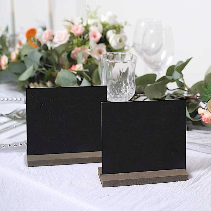 6 Mini 6" Wooden Table Chalkboards with Removable Stands - Black and Natural FAV_BOARD04_BLK_5X6