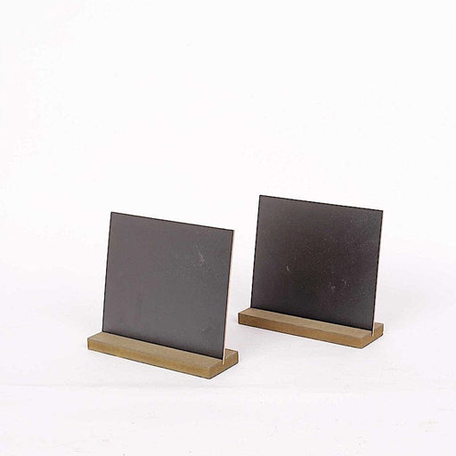 6 Mini 6" Wooden Table Chalkboards with Removable Stands - Black and Natural FAV_BOARD04_BLK_5X6