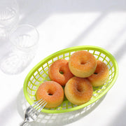 6 Oval Plastic Food Baskets with 50 Wax Paper Liners - Assorted DSP_TR0005_SET_ASST