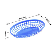 6 Oval Plastic Food Baskets with 50 Wax Paper Liners - Assorted DSP_TR0005_SET_ASST