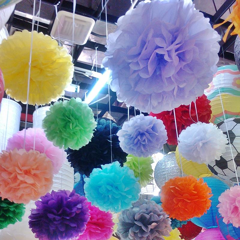 6 pcs 10" Paper Pom Poms Balls Party Decorations