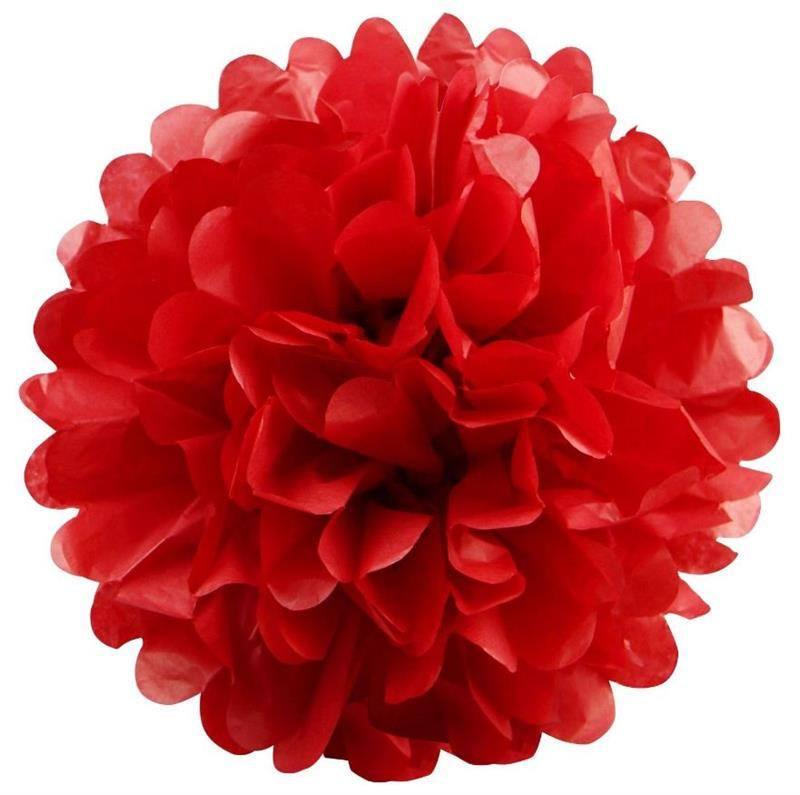 6 pcs 10" Paper Pom Poms Balls Party Decorations POM_001_RED_10