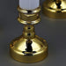 6 pcs 10" tall LED Taper Candles Lights with Candle Holders - White and Gold LED_CAND_TP02_WHT
