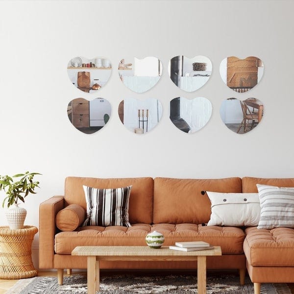 6 pcs 10" wide Heart Shaped Mirrors Centerpieces MIRR_10_HRT