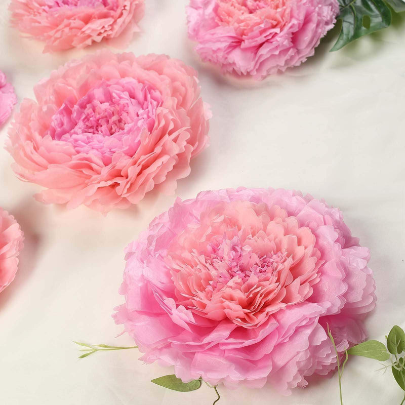 6 pcs 12" 16" 20" wide Large Carnations Tissue Paper Flowers